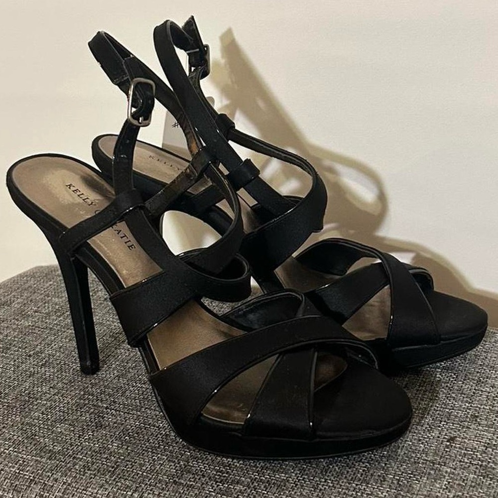 Kelly & Katie Black Strappy Heels